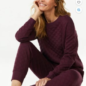 Joyspun maroon quilted loungewear set