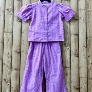 M&S lavender embroidered top and wide-leg pants co-ord set