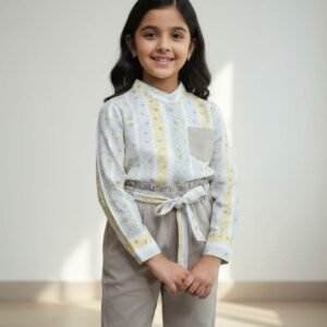 zara  kids' long-sleeved shirt and trousers set
