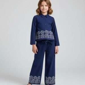 GAP navy blue embroidered co-ord set