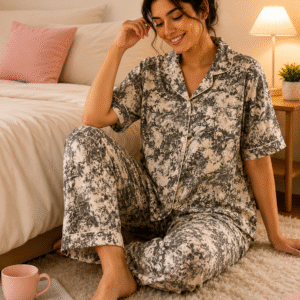 Korean Style Cotton Night Suit for Women