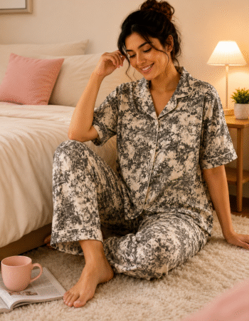 Korean Style Cotton Night Suit for Women