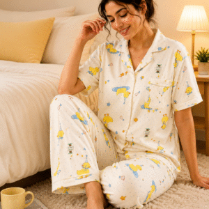 Korean Style Cartoon Cotton Night Suit for Women
