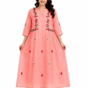 Peach Floral Frock for Women